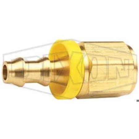 Dixon Hose Barb Fitting with Yellow Plastic Cap, 3/4-14 x 5/8 in Nominal, FNPTF x Push-On Hose Barb End St 2741012C